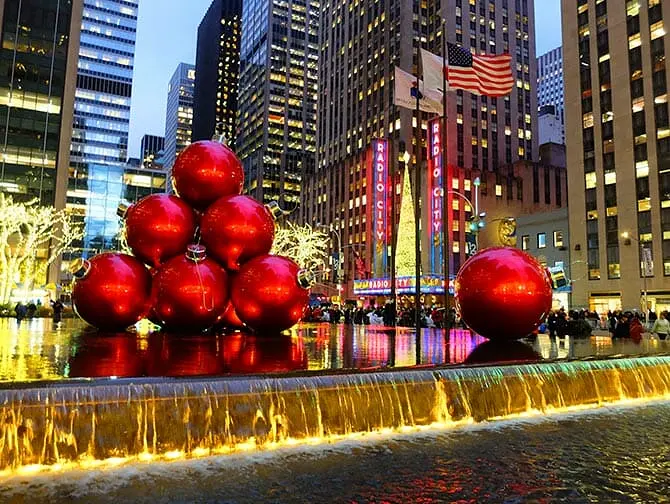 ニューヨークのクリスマスデコレーション