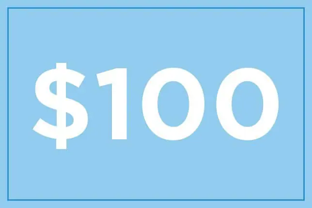 $100 ギフト券