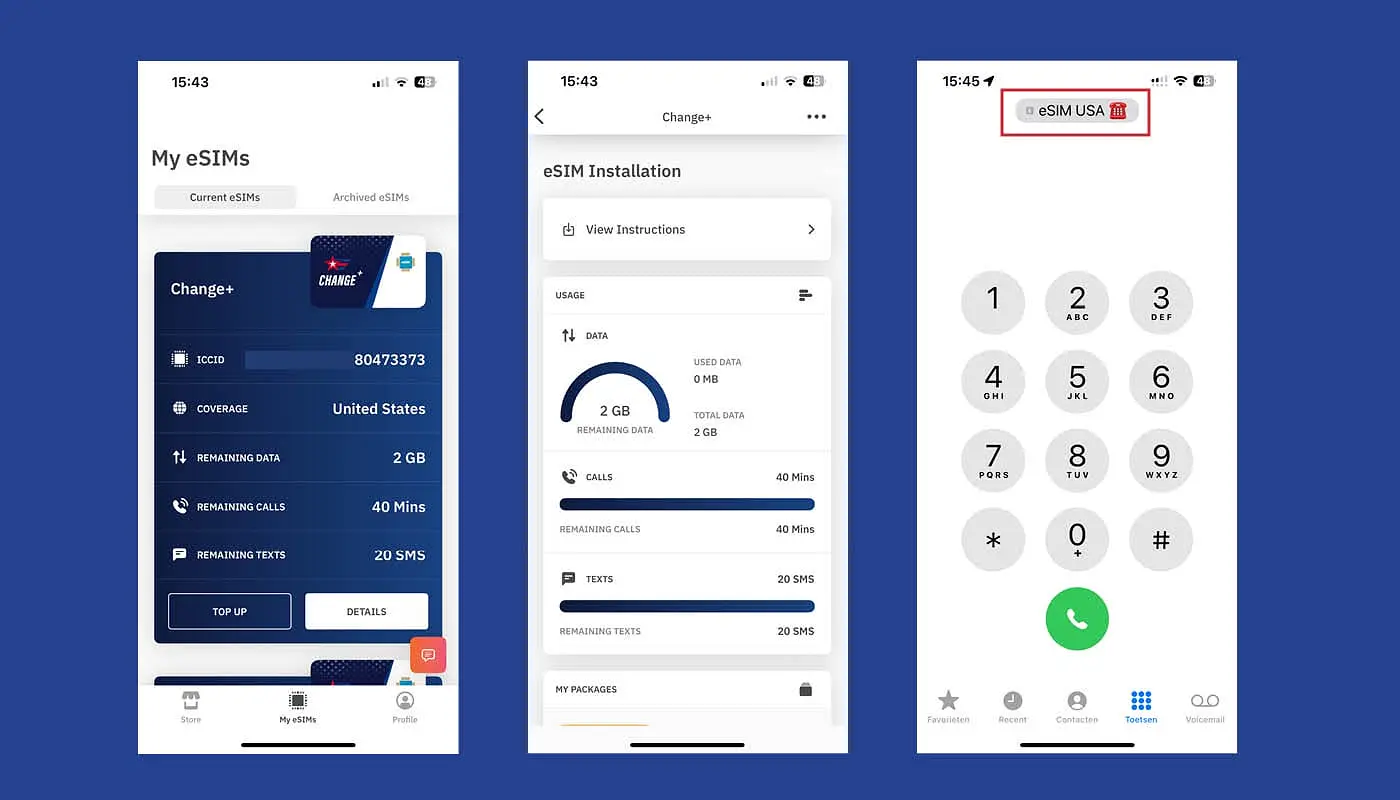 データ、通話、テキストメッセージを備えたアメリカ向けのeSIMの購入 - 概要