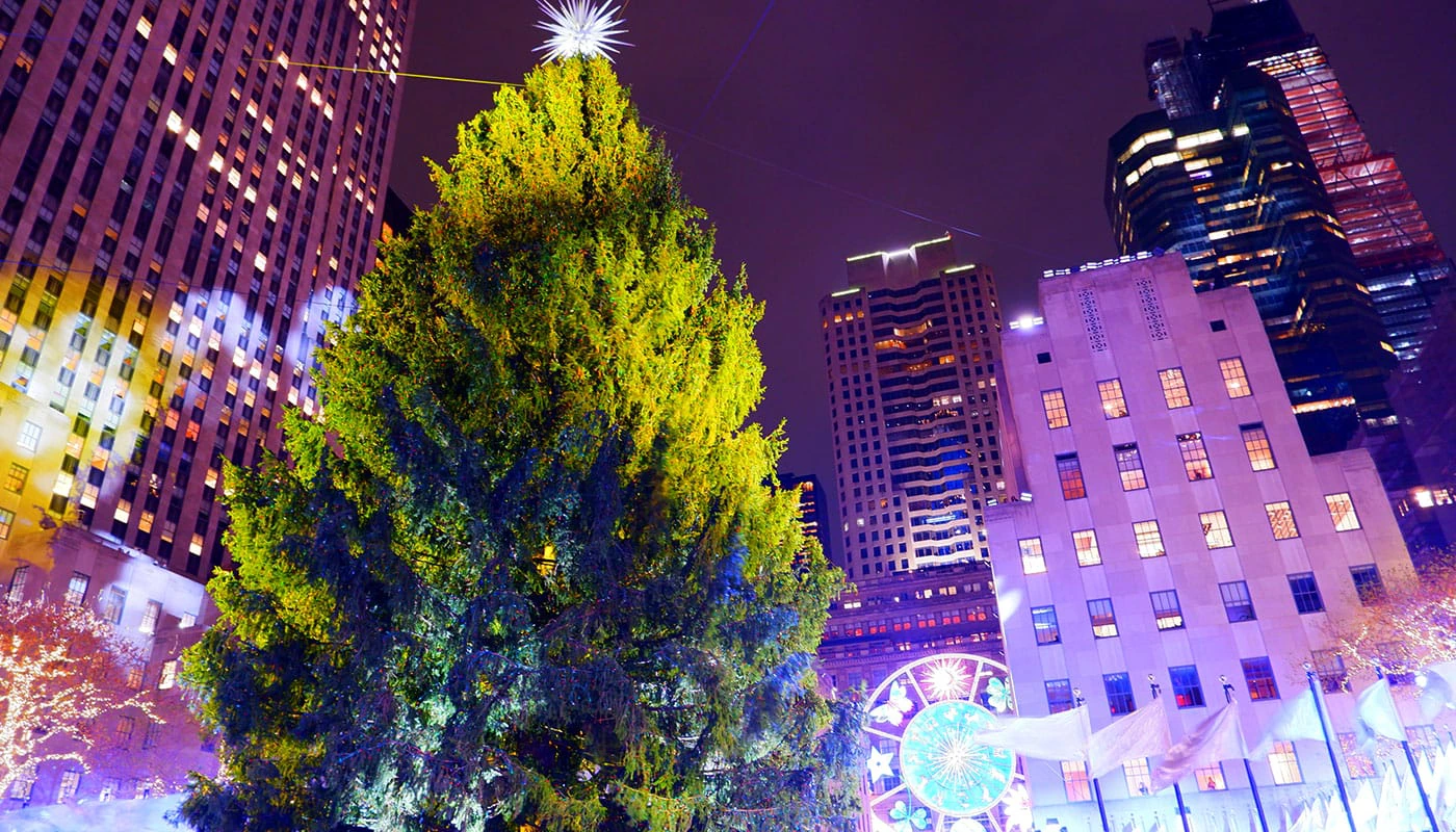 ロックフェラー クリスマスツリー がニューヨークに到着