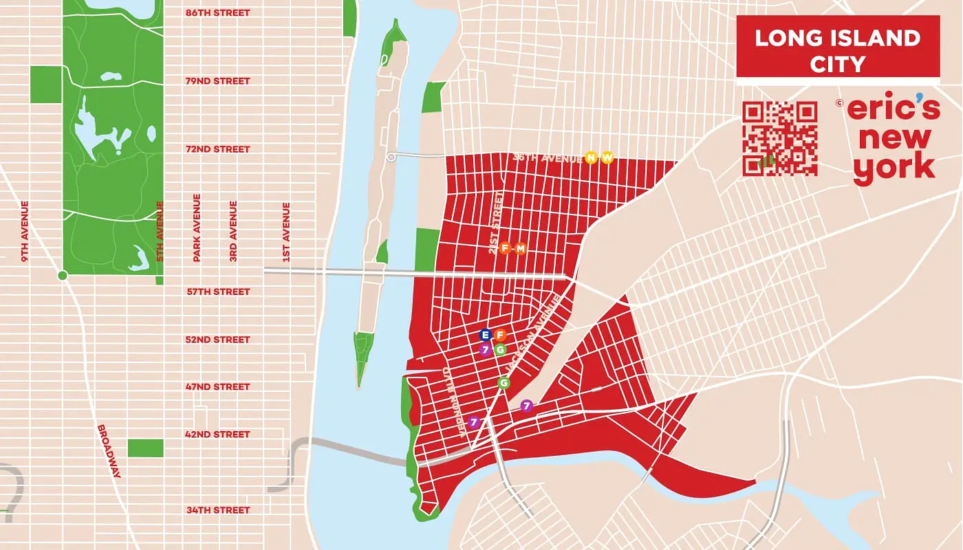 ロングアイランドシティのホテル - ロングアイランドシティの地図
